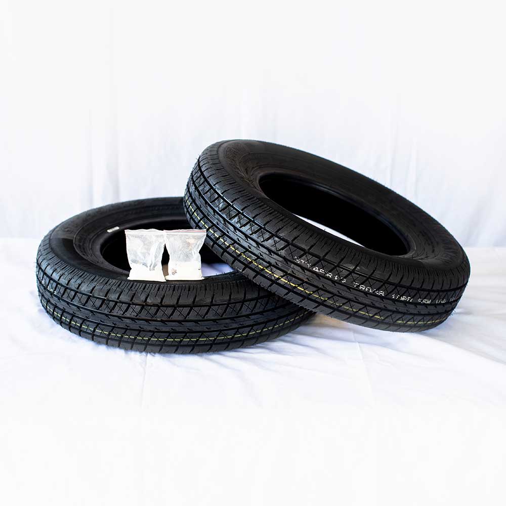 2 x Spare Tires Only (Includes Balancing Beads & Filtered Valve Stems) – NO WHEELS